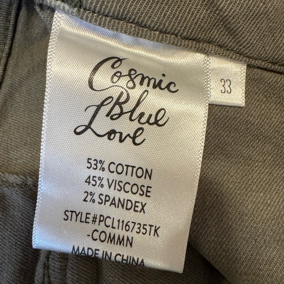 Cosmic Blue cropped trousers army green size 33 - Picture 4 of 5